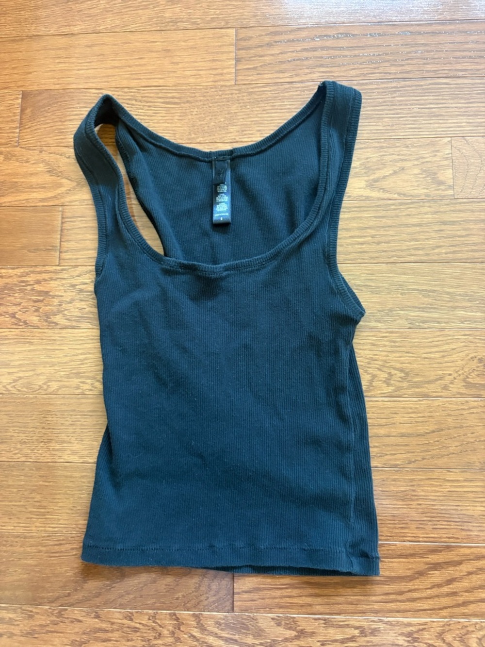 Skims Black Ribbed Tank Top - Women